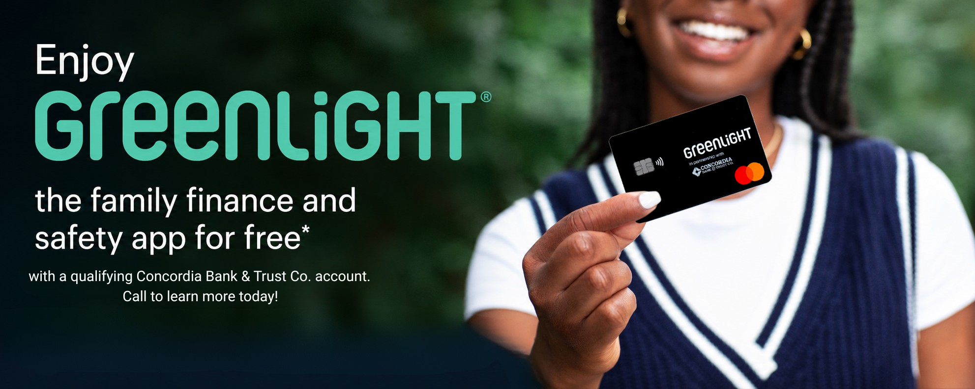 Enjoy Greenlight, the family finance and safety app for free with a qualifying Concordia Bank & Trust Co. account